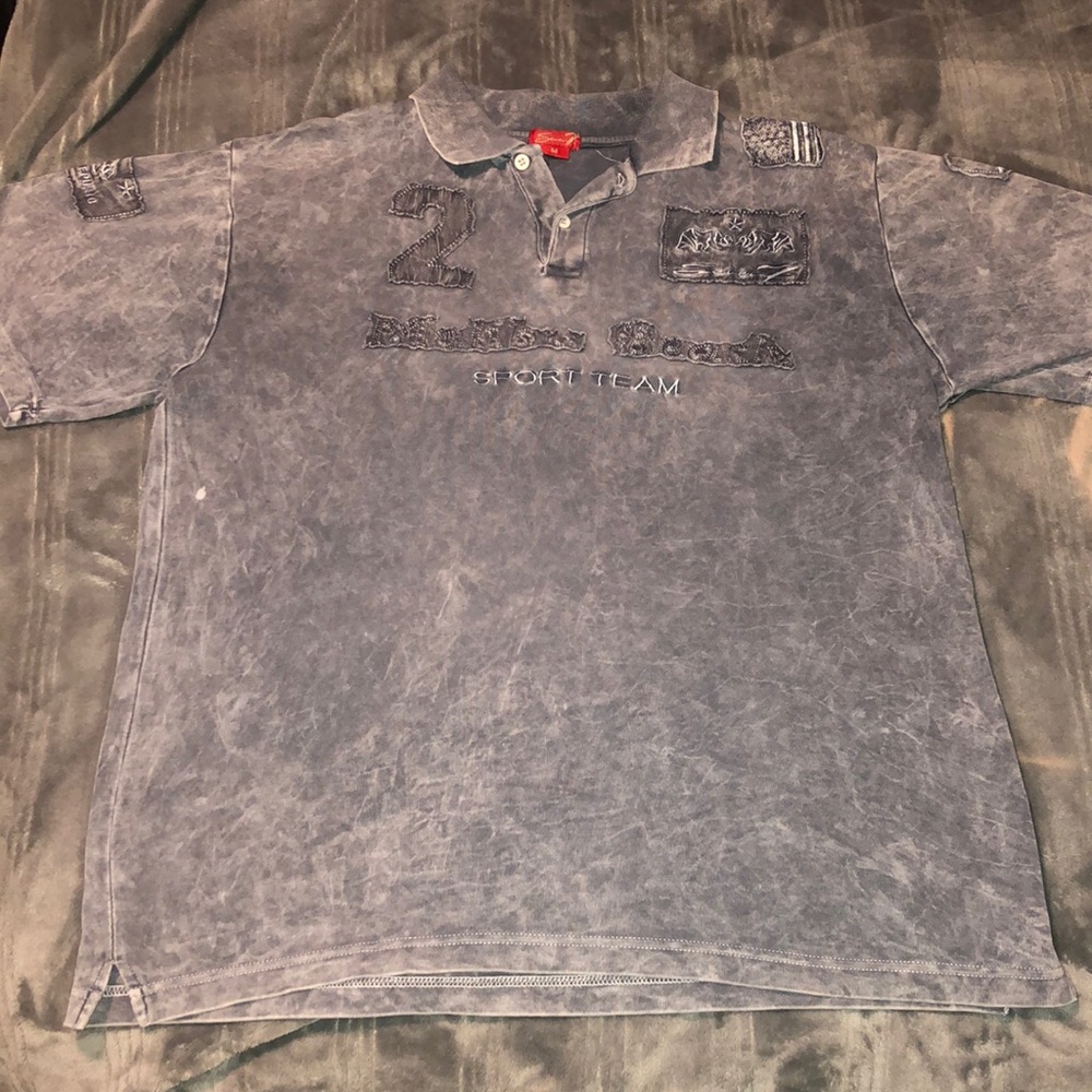 Vintage Medium Seven7 Malibu Beach Sport Team Washed look Polo